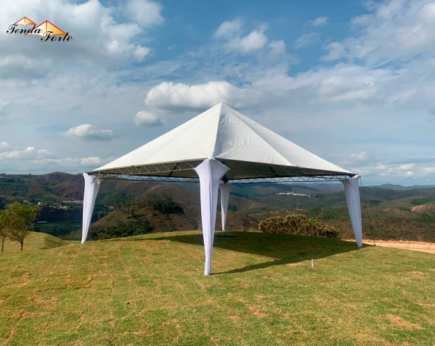 Tenda decorada lona branca 6